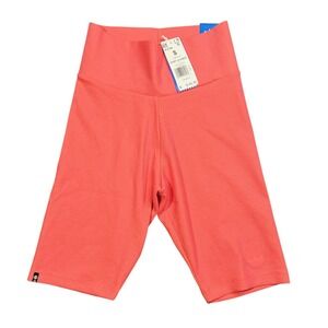 Adidas Originals Ribbed Biker Shorts Women's Small Pink/Orange High Rise HF2106